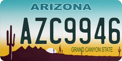 AZ license plate AZC9946