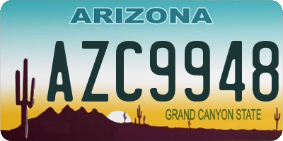 AZ license plate AZC9948