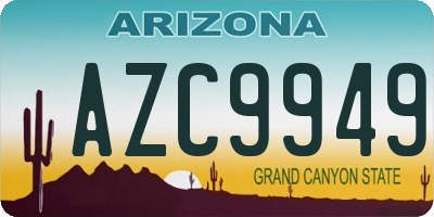 AZ license plate AZC9949