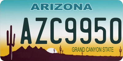 AZ license plate AZC9950