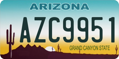 AZ license plate AZC9951