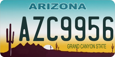AZ license plate AZC9956