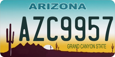 AZ license plate AZC9957
