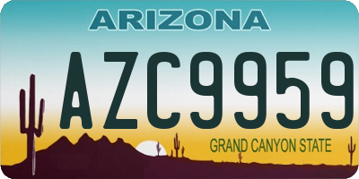 AZ license plate AZC9959