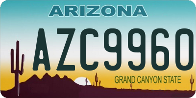 AZ license plate AZC9960