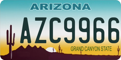AZ license plate AZC9966