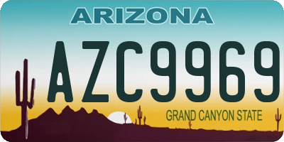 AZ license plate AZC9969