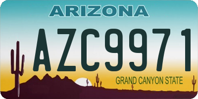 AZ license plate AZC9971