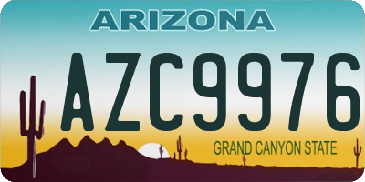 AZ license plate AZC9976