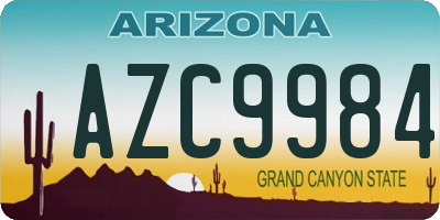 AZ license plate AZC9984