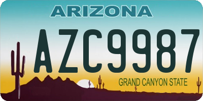 AZ license plate AZC9987