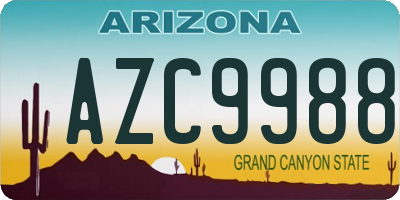 AZ license plate AZC9988