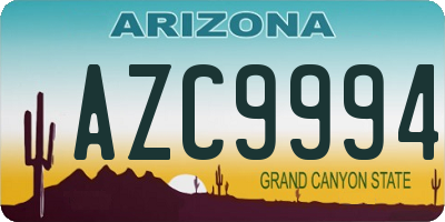 AZ license plate AZC9994