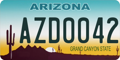 AZ license plate AZD0042