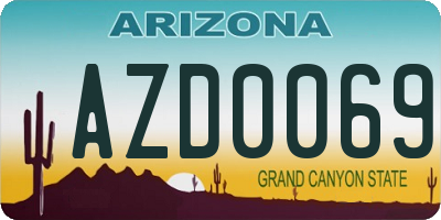 AZ license plate AZD0069