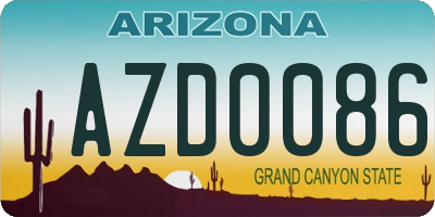 AZ license plate AZD0086