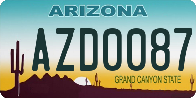 AZ license plate AZD0087