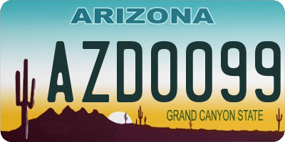 AZ license plate AZD0099