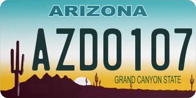 AZ license plate AZD0107