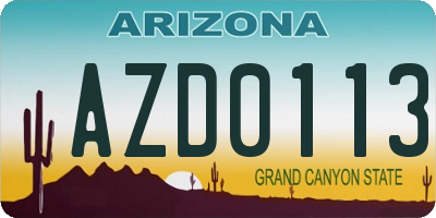 AZ license plate AZD0113