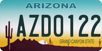 AZ license plate AZD0122