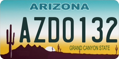 AZ license plate AZD0132