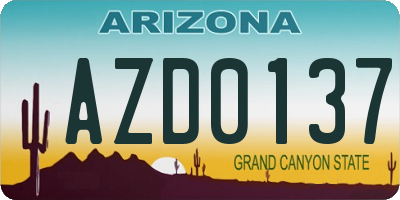 AZ license plate AZD0137