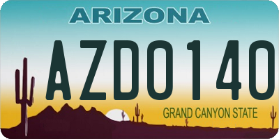 AZ license plate AZD0140