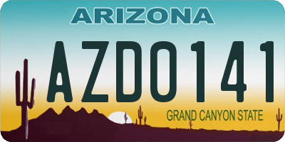 AZ license plate AZD0141