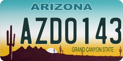 AZ license plate AZD0143