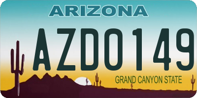 AZ license plate AZD0149