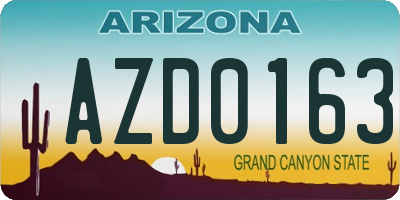 AZ license plate AZD0163