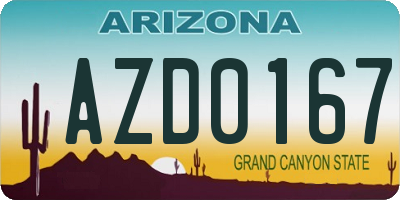 AZ license plate AZD0167