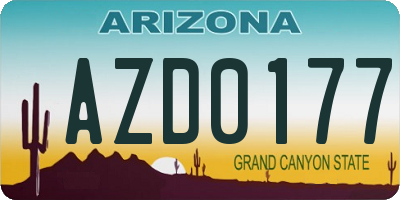 AZ license plate AZD0177