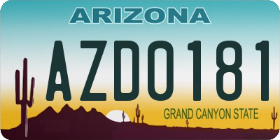 AZ license plate AZD0181
