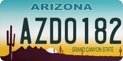 AZ license plate AZD0182