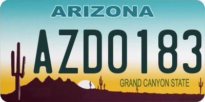 AZ license plate AZD0183