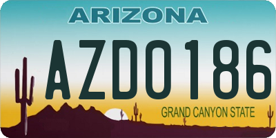 AZ license plate AZD0186