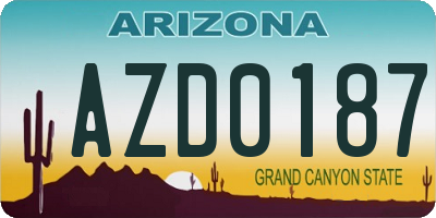 AZ license plate AZD0187