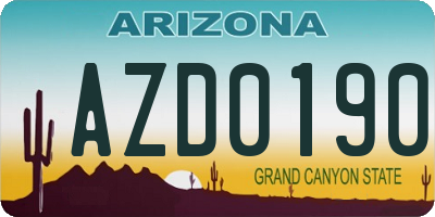 AZ license plate AZD0190
