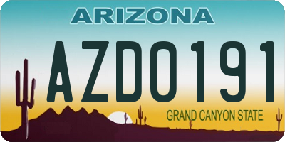 AZ license plate AZD0191