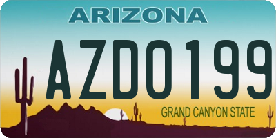AZ license plate AZD0199