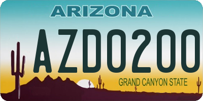 AZ license plate AZD0200