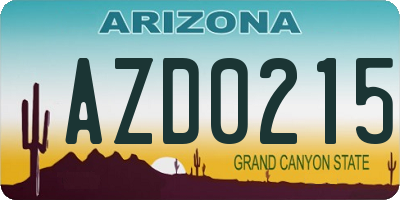 AZ license plate AZD0215