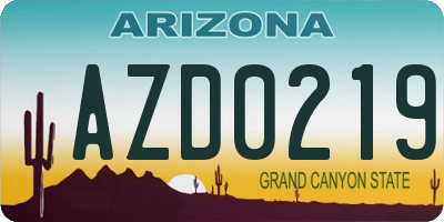 AZ license plate AZD0219