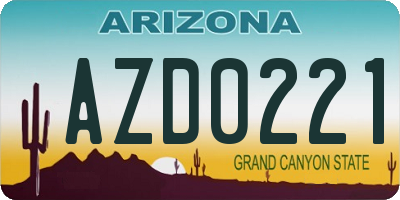 AZ license plate AZD0221