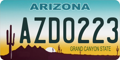 AZ license plate AZD0223