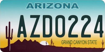 AZ license plate AZD0224