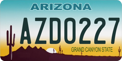 AZ license plate AZD0227
