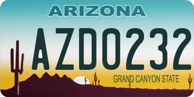 AZ license plate AZD0232
